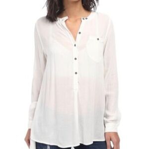 Free People Boyfriend Rayon Button Down